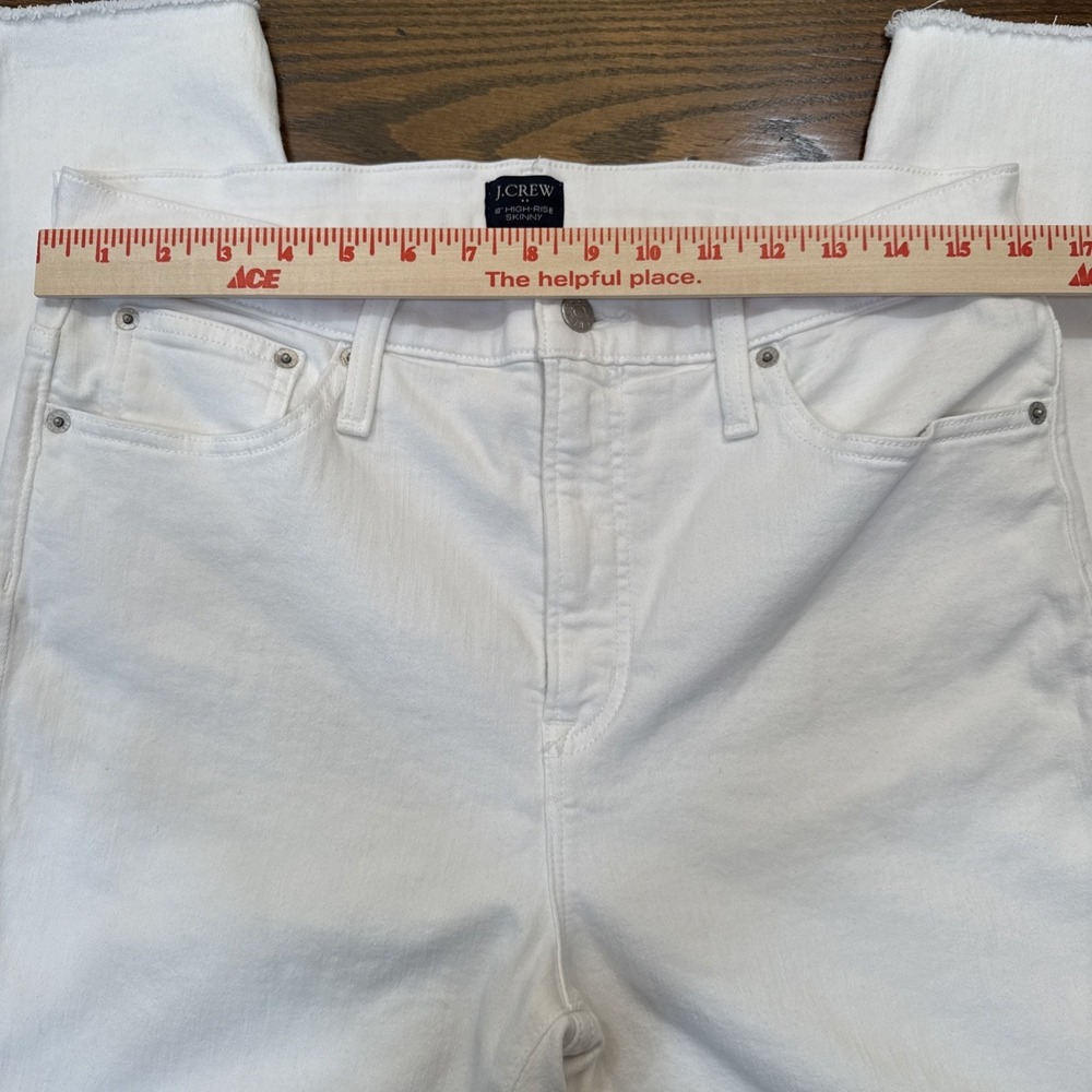 J.Crew High Rise Skinny Jeans White 32 Stretch Re-Imagined Denim Women's - Picture 3 of 10